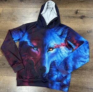 Galaxy Wolf Graphic Hoodie - Unisex